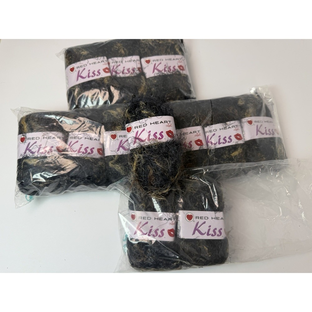 Lot of 12 Skeins Red Heart Kiss Eyelash Yarn Smoke #3546 50g 83 yds Each